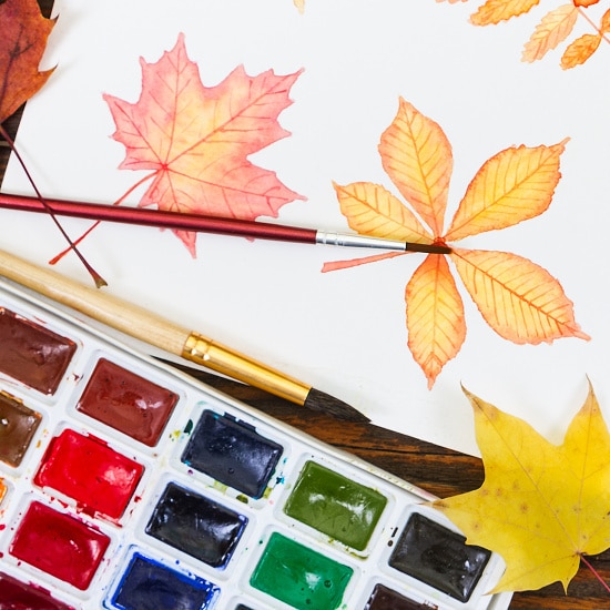 watercolor-painting-with-autumn-leaves-paint-brushes-and-color-2