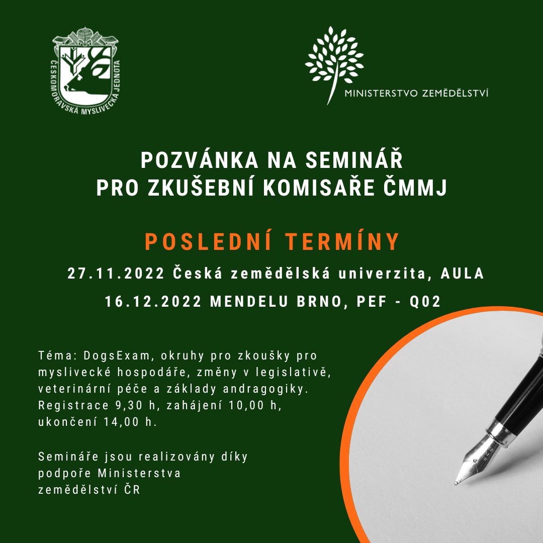 Poslední termíny seminářů pro zkušební komisaře